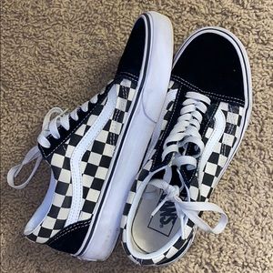 black and white checkered vans !